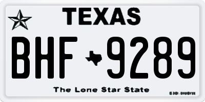 TX license plate BHF9289