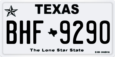 TX license plate BHF9290