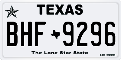 TX license plate BHF9296