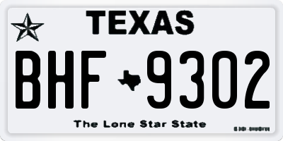 TX license plate BHF9302