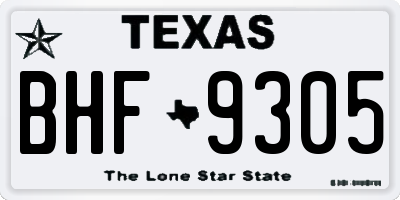 TX license plate BHF9305