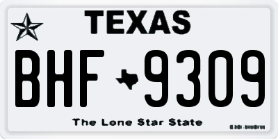 TX license plate BHF9309