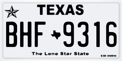 TX license plate BHF9316