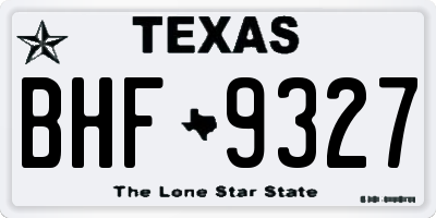 TX license plate BHF9327
