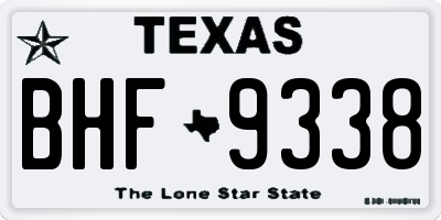 TX license plate BHF9338