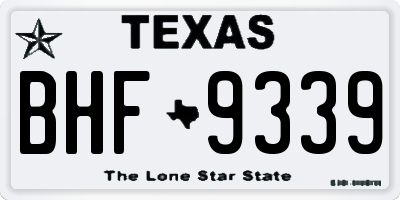 TX license plate BHF9339