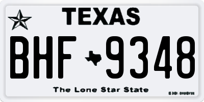 TX license plate BHF9348
