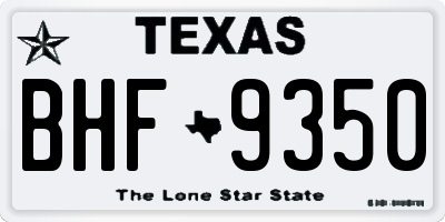 TX license plate BHF9350