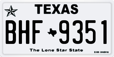 TX license plate BHF9351