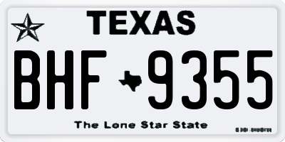 TX license plate BHF9355