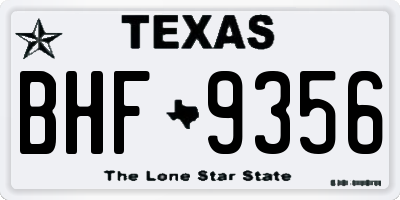 TX license plate BHF9356