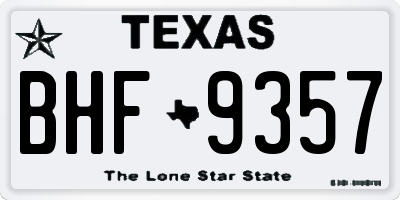 TX license plate BHF9357