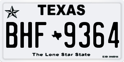 TX license plate BHF9364