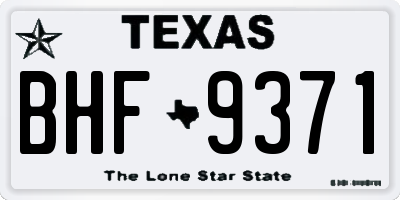 TX license plate BHF9371
