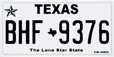 TX license plate BHF9376