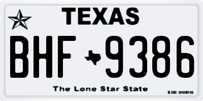 TX license plate BHF9386
