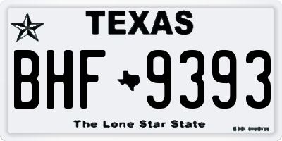 TX license plate BHF9393