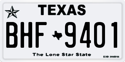 TX license plate BHF9401