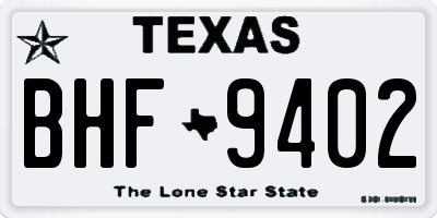 TX license plate BHF9402