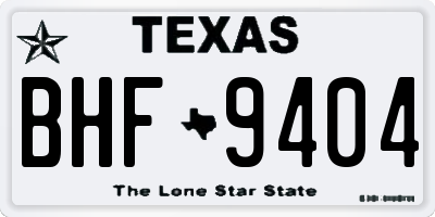 TX license plate BHF9404