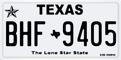 TX license plate BHF9405