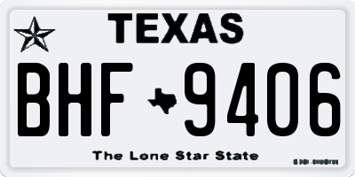 TX license plate BHF9406