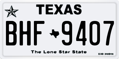 TX license plate BHF9407