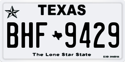 TX license plate BHF9429