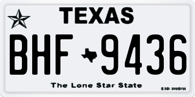 TX license plate BHF9436