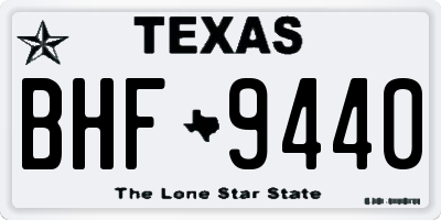 TX license plate BHF9440