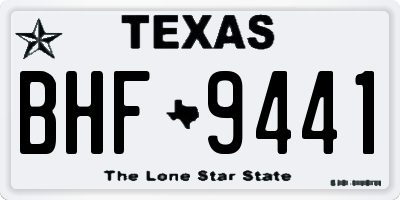 TX license plate BHF9441
