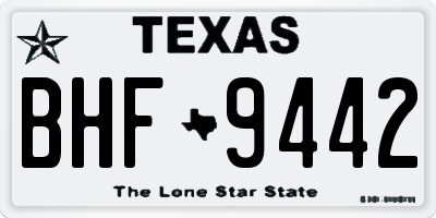 TX license plate BHF9442