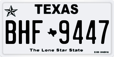 TX license plate BHF9447
