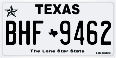 TX license plate BHF9462