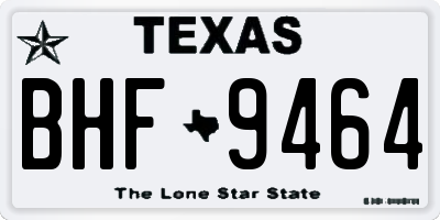 TX license plate BHF9464