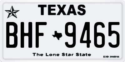 TX license plate BHF9465