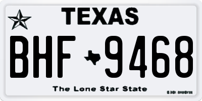 TX license plate BHF9468