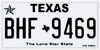 TX license plate BHF9469