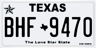 TX license plate BHF9470