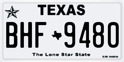 TX license plate BHF9480