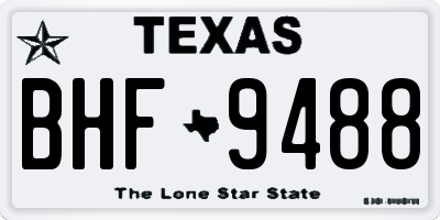 TX license plate BHF9488