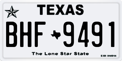 TX license plate BHF9491