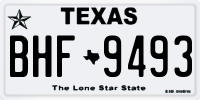 TX license plate BHF9493