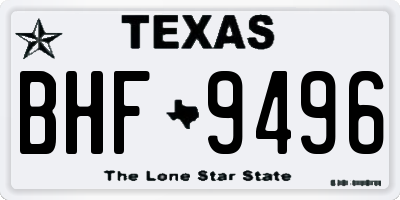 TX license plate BHF9496