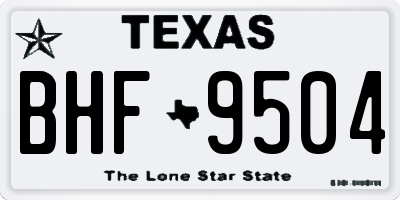 TX license plate BHF9504