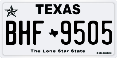 TX license plate BHF9505