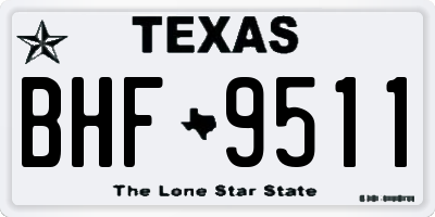 TX license plate BHF9511