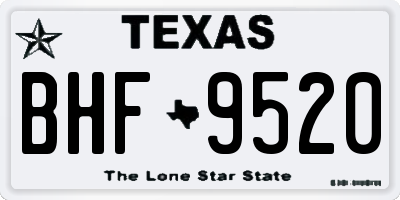 TX license plate BHF9520