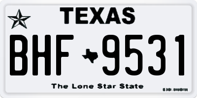TX license plate BHF9531
