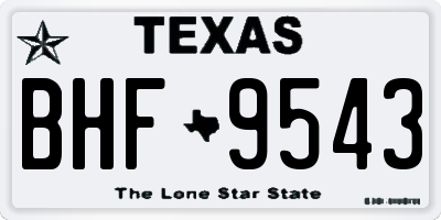 TX license plate BHF9543